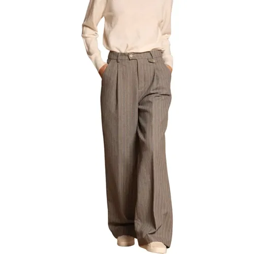 Graue Chino Hose mit Lurex Streifen , Damen, Größe: M - Mason's - Modalova