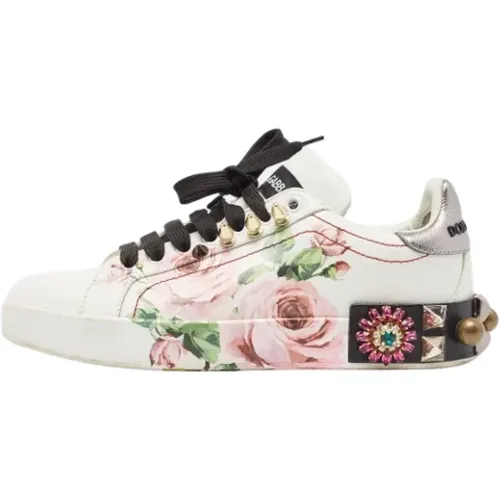Pre-owned Leather sneakers , female, Sizes: 4 UK - Dolce & Gabbana Pre-owned - Modalova