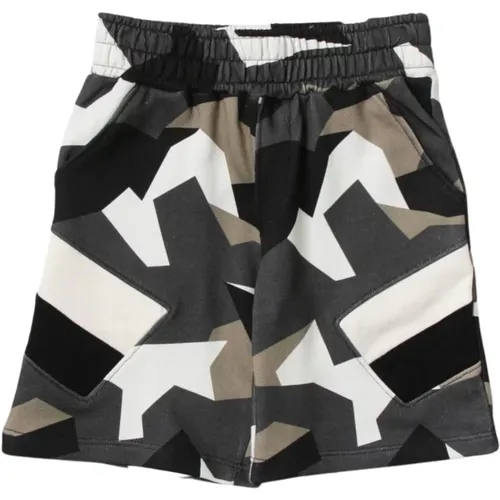 Bedruckte Fleece Bermuda Shorts für Kinder - Neil Barrett - Modalova