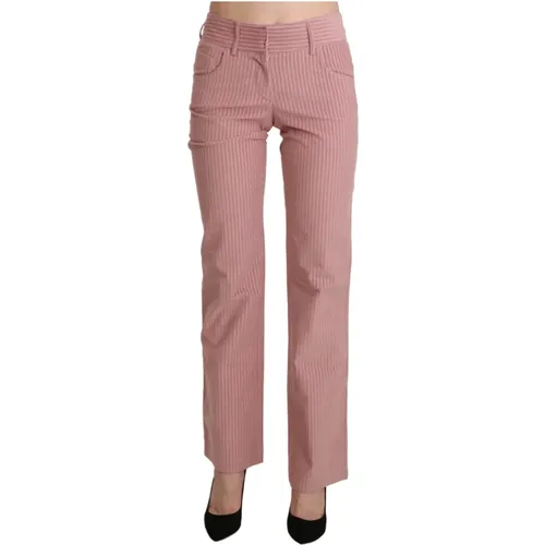 Schicke Rosa Mid Waist Straight Hose , Damen, Größe: M - Ermanno Scervino - Modalova