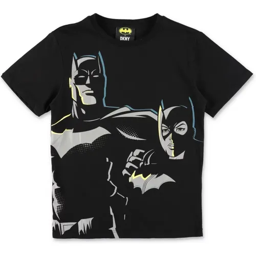 Schwarzes Batman Baumwoll Jersey Jungen T-shirt - DKNY - Modalova