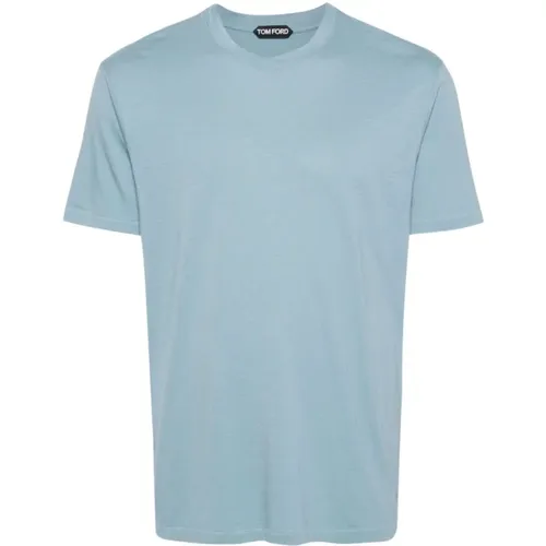 Lyocell/cotton t-shirt , male, Sizes: L, 2XL - Tom Ford - Modalova