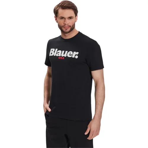 Basic T-Shirt , male, Sizes: 2XL - Blauer - Modalova