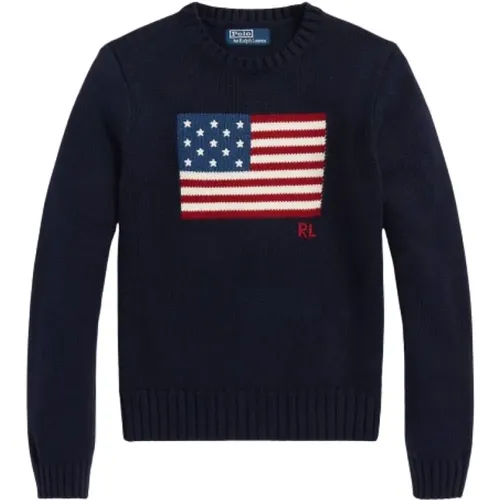 Cotton American Flag Sweater , female, Sizes: L, XL, XS - Polo Ralph Lauren - Modalova