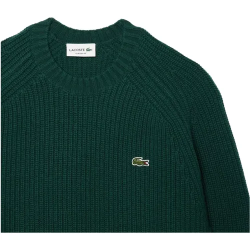 Grüner Woll-Rundhalspullover Aw24 , Herren, Größe: XS - Lacoste - Modalova