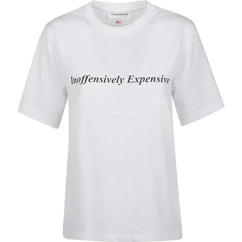 Stylisches Slogan T-Shirt , Damen, Größe: XS - Victoria Beckham - Modalova