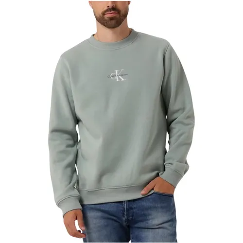 Herren Monologo Crew Neck Pullover , Herren, Größe: L - Calvin Klein - Modalova