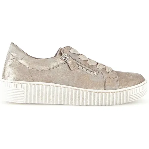 Samt Leder Sneakers , Damen, Größe: 35 1/2 EU - Gabor - Modalova