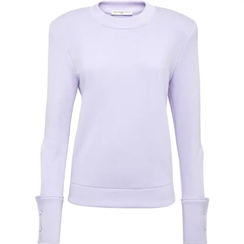 Geknöpfter Crewneck-Sweatshirt , Damen, Größe: XS - MVP wardrobe - Modalova