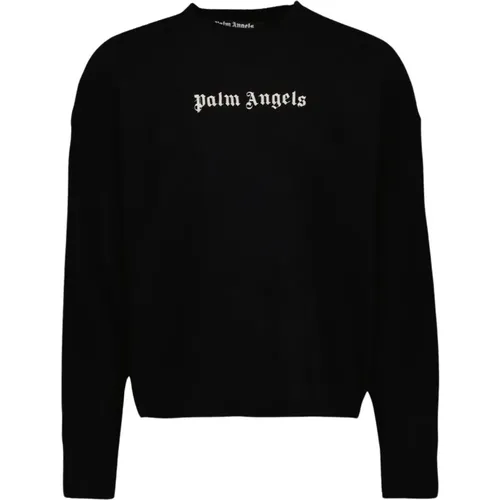 Logo Rundhals Langarm Pullover , Herren, Größe: XL - Palm Angels - Modalova