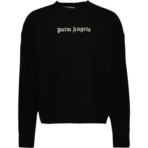 Logo Round Neck Long Sleeve Sweater , male, Sizes: 2XL, XL, M - Palm Angels - Modalova