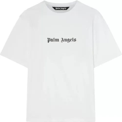 Black Logo Slim Tee , male, Sizes: L, XL, M, S - Palm Angels - Modalova