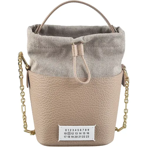 Almond Canvas Shoulder Bag , female, Sizes: ONE SIZE - Maison Margiela - Modalova