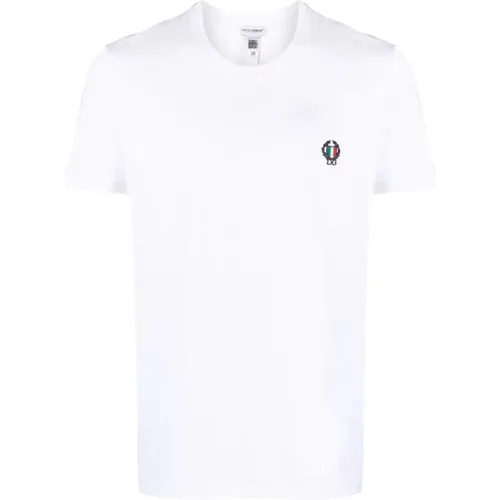 Iconic DG Crest Logo T-Shirt , male, Sizes: L, S, M - Dolce & Gabbana - Modalova
