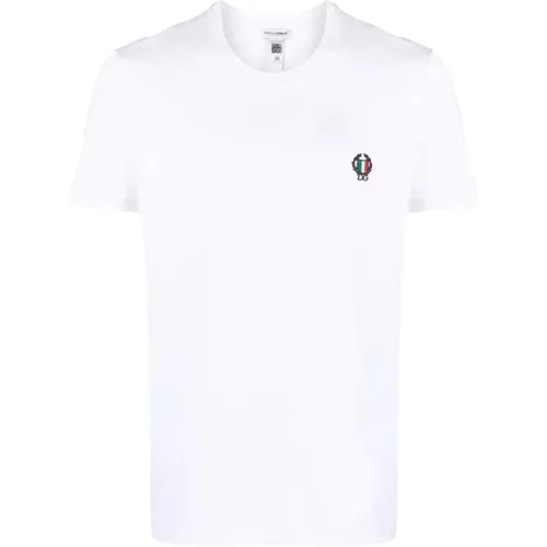 Iconic DG Crest Logo T-Shirt , male, Sizes: S - Dolce & Gabbana - Modalova