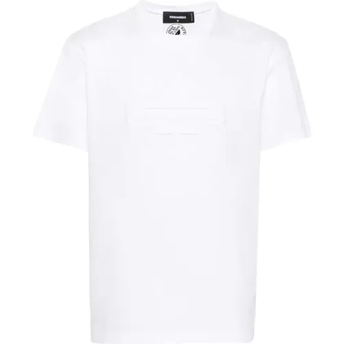 Cotton T-shirt with Raised Logo , male, Sizes: 3XL, 2XL, XL, M, L - Dsquared2 - Modalova