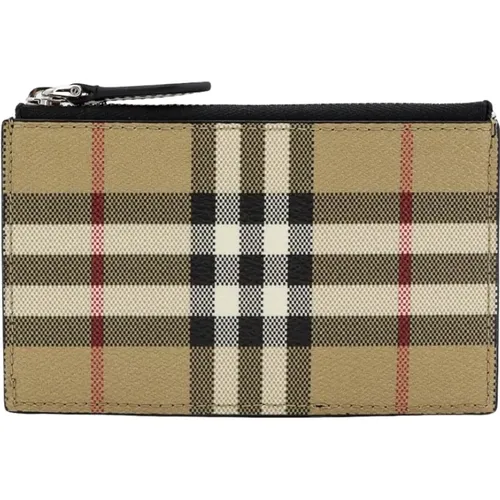 Vintage Check Wallet with Zip Pocket , male, Sizes: ONE SIZE - Burberry - Modalova
