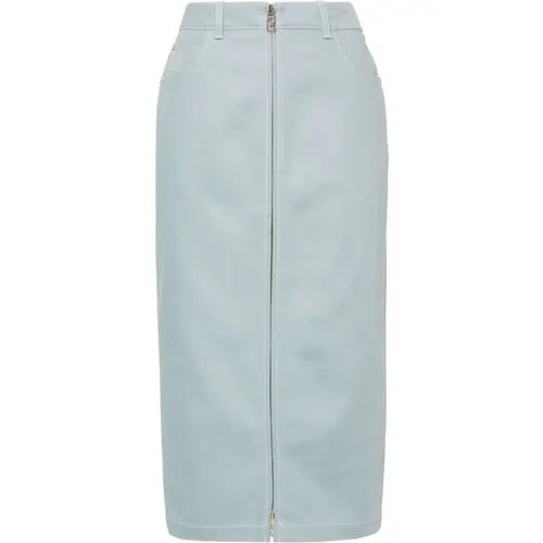 Denim Midi Skirt , female, Sizes: M - Fendi - Modalova