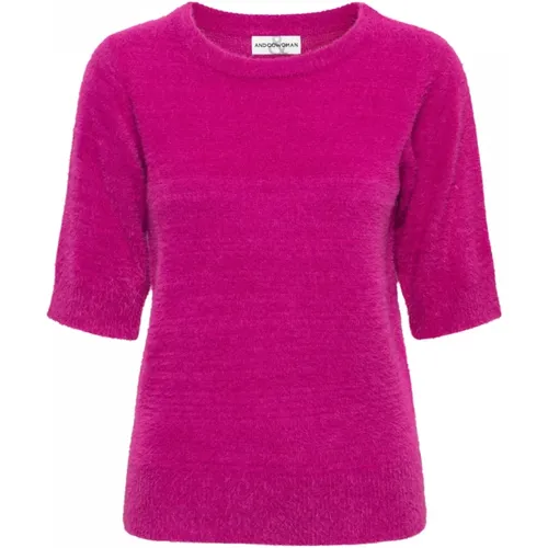 Fancy Knit Pullover with Half Sleeves , female, Sizes: L, XL, M, 2XL, S, 3XL - &Co Woman - Modalova