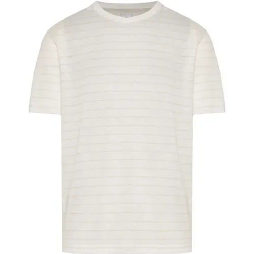 Striped Linen Cotton T-shirt , male, Sizes: 2XL - Eleventy - Modalova