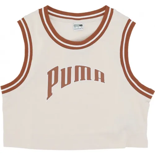 Fanbase Grafik Cropped Tee , Damen, Größe: M - Puma - Modalova