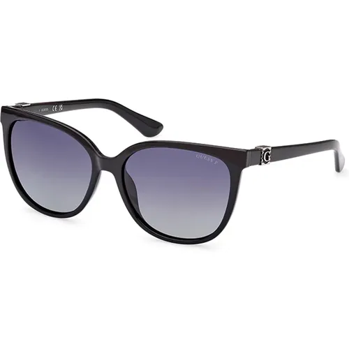 Polarisierte schwarze Sonnenbrille , Damen, Größe: 58 MM - Guess - Modalova