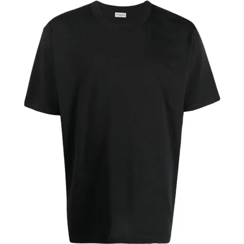 Schwarzes Crew-Neck Baumwoll T-Shirt , Herren, Größe: S - Dries Van Noten - Modalova