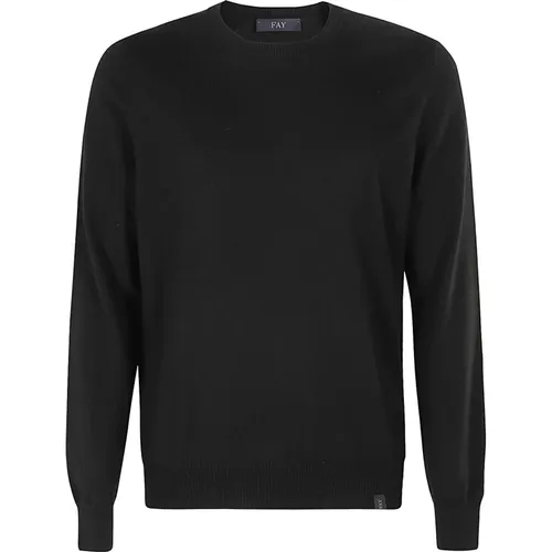 Stylischer G Kragen Pullover , Herren, Größe: 3XL - Fay - Modalova