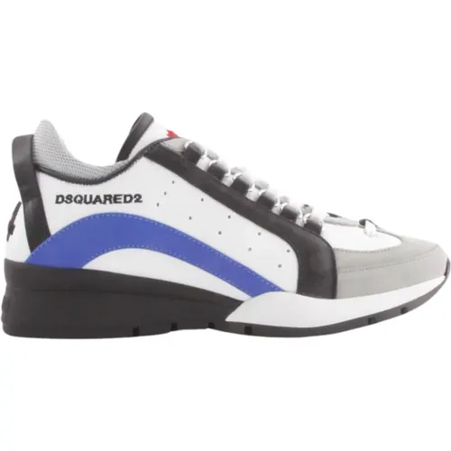 Classic White/Blue Sneakers , male, Sizes: 9 UK - Dsquared2 - Modalova