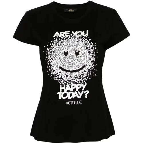 Heart Smiley Print T-shirts and Polos , female, Sizes: M, L, XS, S - Twinset - Modalova