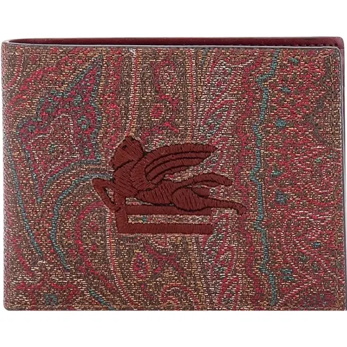 Paisley Fabric Wallet with Cube Logo , male, Sizes: ONE SIZE - ETRO - Modalova