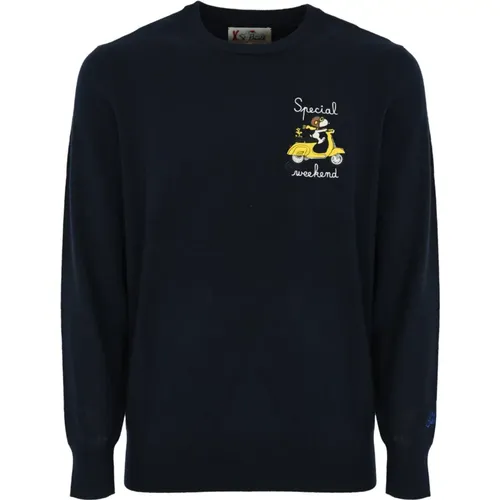 Blauer Snoopy bestickter Pullover - MC2 Saint Barth - Modalova