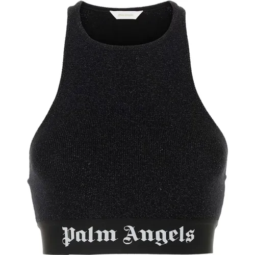 Viscose Blend Crop Top , female, Sizes: M, XS, S - Palm Angels - Modalova