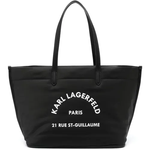 Schwarze Nylon Tote Tasche - Karl Lagerfeld - Modalova