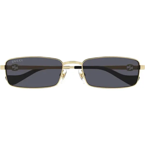 Square Metal Frame Sunglasses in Gold , unisex, Sizes: 56 MM - Gucci - Modalova