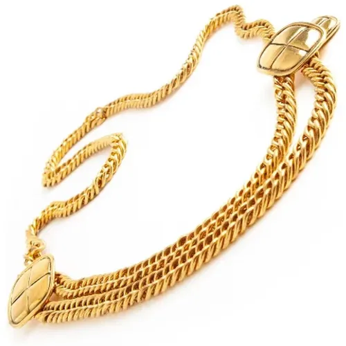 Vintage Quilted Medaillon Gold Belt , female, Sizes: ONE SIZE - Chanel Vintage - Modalova