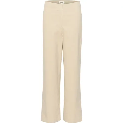 Wide Leg Oatmeal Pants , female, Sizes: M, L, XS, S - Soaked in Luxury - Modalova