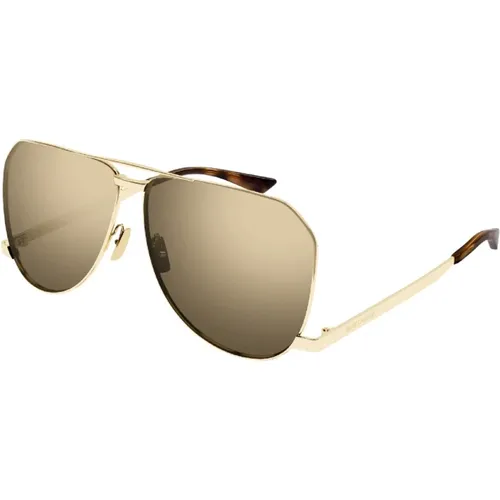 New Wave Aviator Sunglasses Gold , male, Sizes: 61 MM - Saint Laurent - Modalova