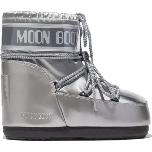 Niedriger Glanz Silber Icon Sneakers , Damen, Größe: 39 EU - moon boot - Modalova