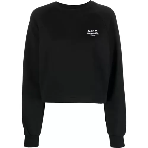 Cotton Sweatshirt with Logo , female, Sizes: L, S, M - A.p.c. - Modalova