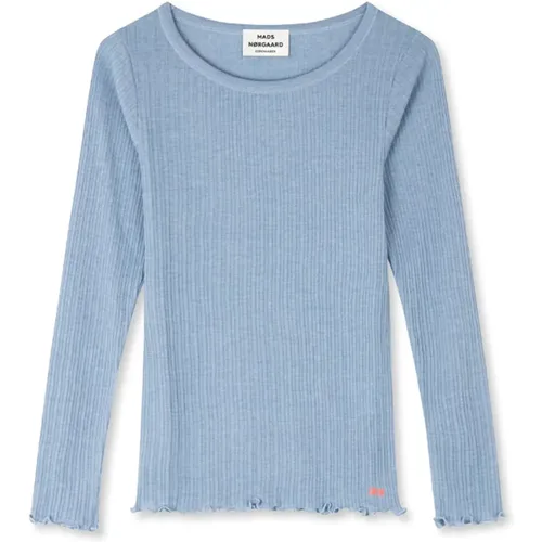 Blau Melange Pointella Troja Top , Damen, Größe: 2XL - Mads Nørgaard - Modalova