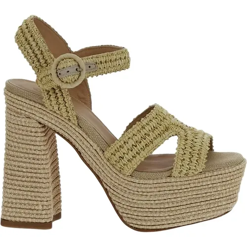 Luxury Raffia High Heel Sandals , female, Sizes: 7 UK, 6 UK - Castañer - Modalova