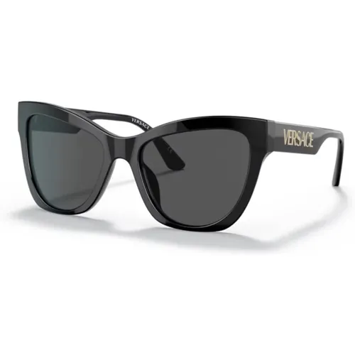 Occhiali da Sole Cat-Eye in Acetato Tartarugato Sunglasses , female, Sizes: 56 MM - Versace - Modalova
