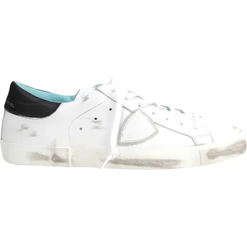 Weiße Ledersneakers , Herren, Größe: 40 EU - Philippe Model - Modalova