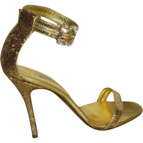 Pre-owned Fabric heels , female, Sizes: 5 1/2 UK - Manolo Blahnik Pre-owned - Modalova