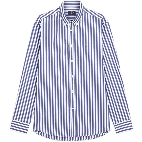 Men Cotton Striped Shirt , male, Sizes: 4XL, L - PAUL & SHARK - Modalova