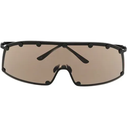 Black/ Sunglasses Shielding , male, Sizes: ONE SIZE - Rick Owens - Modalova