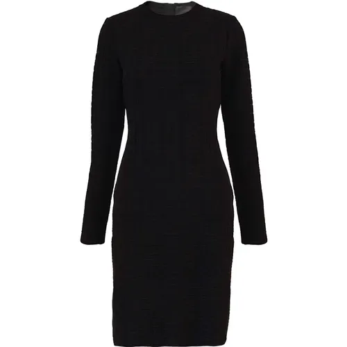 Elegantes Schwarzes Kleid mit Logo-Detail und Silbernen Reißverschluss - Givenchy - Modalova