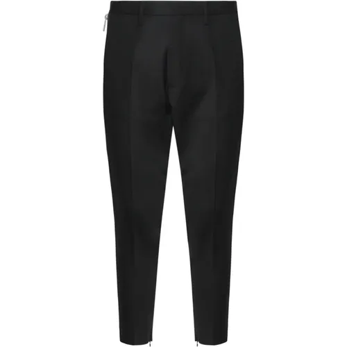 Schwarze Wollmischung Figurbetonte Hose , Herren, Größe: XS - Dsquared2 - Modalova