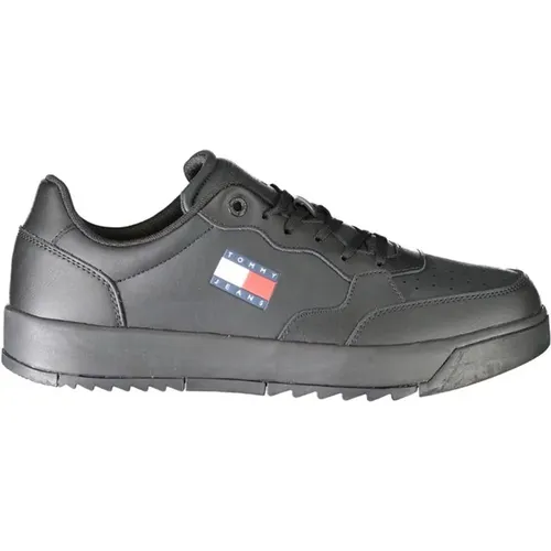 Schwarzer Polyethylen Herren Sneaker , Herren, Größe: 40 EU - Tommy Hilfiger - Modalova